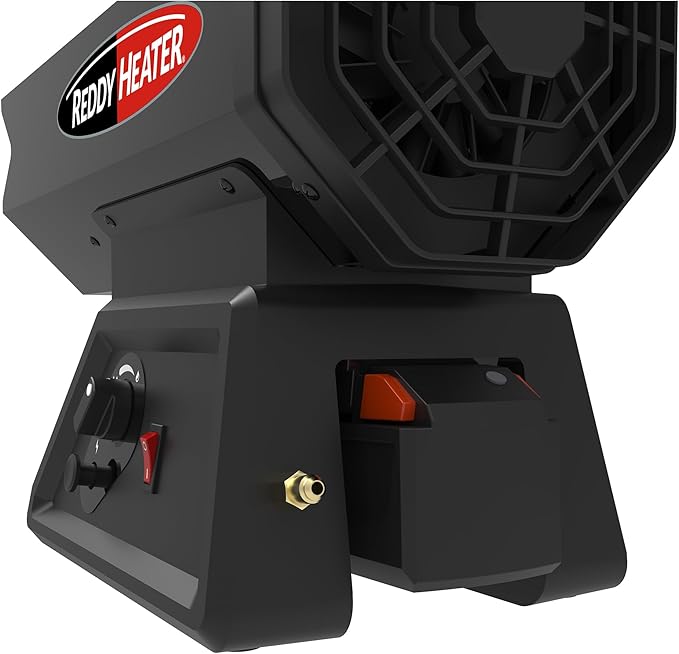 Hybrid Cordless LP Forced Air Heater, 60,000 BTU, Outdoor Propane Space Heater, CSA Certified, Adjustable Base, Enclosed Motor, 10ft Hose & Regulator, Works w/Dewalt & Milwaukee