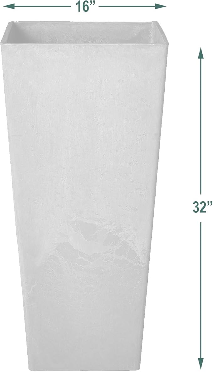 Arcadia Garden Products PSW UFH41C Contemporary Tall Square Planter, 16 by 16 by 32", Chocolate
