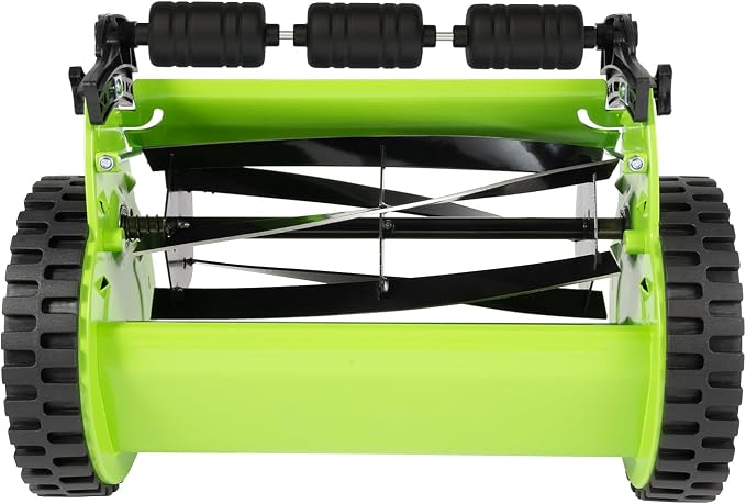 12 Inch 5-Blade Push Reel Lawn Mower with Grass Catcher Manual Push Mower with Adjustable Cutting Height 1.3 Inch Max, 2 Wheels Reel Mower for Small Area Yards (12 Inch) - Image 8