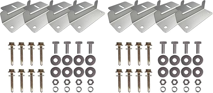 Renogy 2 Sets Solar Panel Mounting Z Brackets Lightweight Aluminum Corrosion-Free Construction for RVs, Trailers, Boats, Yachts, Wall and Other Off Gird Roof Installation, 2 Count by RenogySolar