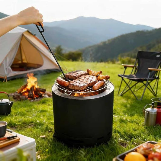 15" Smokeless Fire Pit, Portable Stainless Steel Wood Burning Outdoor Fireplace for Backyard, Patio, Garden, Picnic, Ideal for 2–4 People by PATIO-IN