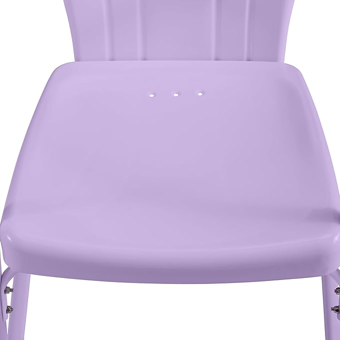 Crosley Furniture Tulip 3-Piece Outdoor Chair and Side Table Set, Vintage Retro Metal Patio Conversation Sets, Lavender Gloss