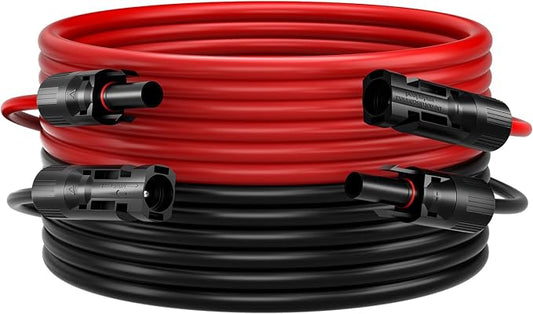 40Feet 10AWG Solar Panel Extension Cable, Bateria Power 10 Gauge 6mm² PV Wire with Female & Male Waterproof Connectors for RV, Photovoltaic Systems, Set of 2 by BateriaPower