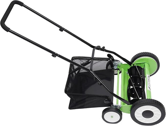 12-Inch Manual Push Reel Lawn Mower, 5-Blade Push Reel Mower Manual Adjustable Cutting Height, Used for Picking Up Leaves, Grass and Debris On Lawns, Sidewalks (Model-2) by Kllkmmws