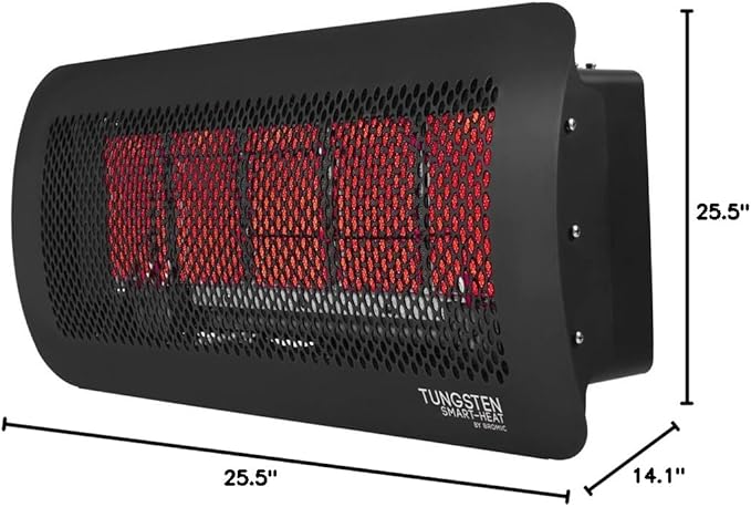 Bromic Tungsten Smart Heat 12000W Gas Patio Heater - Natural Gas (NG), 500 Series, 110V, Black Finish - BH0210003-1