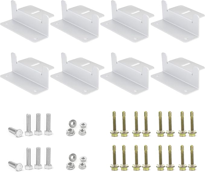 ECO-WORTHY 8 Units Solar Panel Mounting Brackets,Z Bracket Sets Lightweight Aluminum Corrosion-Free for RV, Trailer, Boat, Yachs, Wall and Other Off Gird Roof,2 Set of 4 Units by ECO-WORTHY