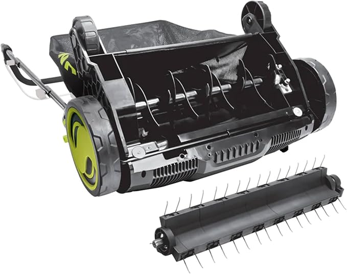 Sun Joe 15-Inch Electric Powered Lawn Dethatcher with Scarifier Blade Reel and Collection Bag - 13-Amp Corded Yard Power Rake Tool Machine for Grass Thatch Removal, AJ805E - Image 2