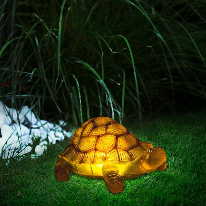 TIJNN Solar Turtle Lights Deck Decorative Lighting Statue Lawn Patio Backyard Outdoor Garden Decoration Housewarming Gift