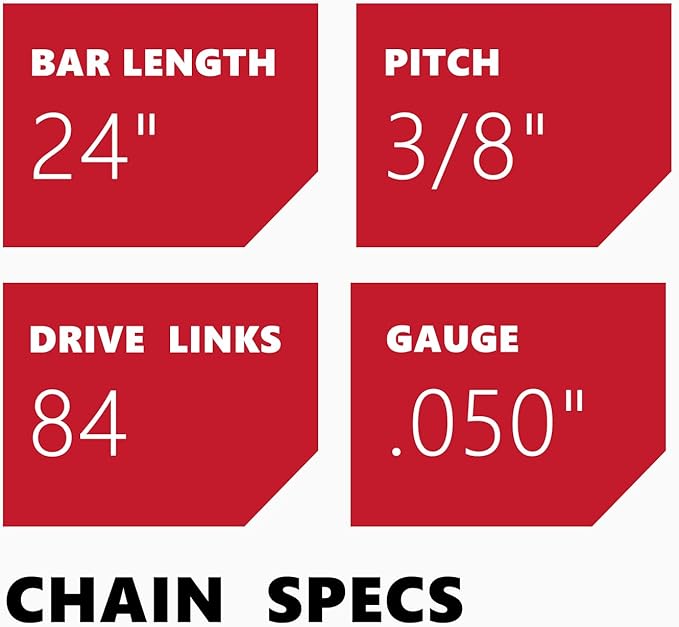 KAKEI 24 Inch Chainsaw Chain 3/8" Pitch .050" Gauge 84 Drive Links Fits Husqvarna 460 (Rancher), Stihl 33RS 84 25"/24" MS390 MS310 MS361 MS460 MS500 - Echo 72LPX84CQ, E84 (3 Chains) - Full Chisel - Image 3