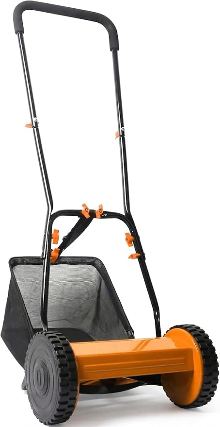 14in Push Along Lawn Mower - Lightweight 13.2 lbs - 4 Cutting Heights 0.6" to 1.6" - Rear Roller for Stripes - 14in Heavy Duty Steel Blades - 4.8 Gallon Collection Box (14 in) - Image 7