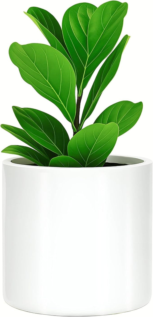 Fox & Fern Plant Pot, Large Plant Pots for Indoor & Outdoor, UV & Frost Resistant Plant Vase with Drainage Plug, Fiberstone, Large Indoor Pots for Plants & Flowers, House Indoor Plant Pot, Single Pot
