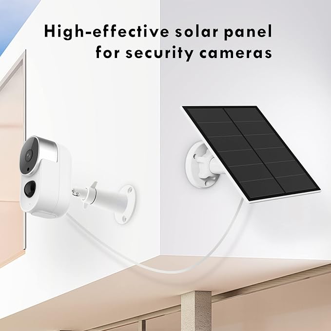 Solar Panel for Security Camera, 5W USB Solar Panel for Micro USB and USB-C Port Outdoor Rechargeable Battery Camera, Solar Panels with 9.8ft Cable, Adjustable Wall Mount, IP65 Waterproof, 2 Pack - Image 5