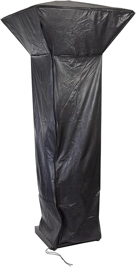 Fire Sense 61065 Gas Patio Heaters with Square Reflectors Full Length Outdoor Vinyl Cover Heavy Duty 10 Gauge Felt Lined With Zipper - Black