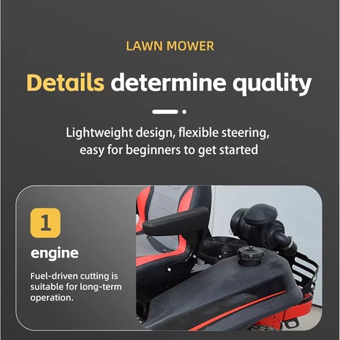 Zero Turn Riding Lawn Mower, Precision Control, Stable Four Wheel Design, for Golf Course, Landscaping, Yard Grass Cutting - Image 6