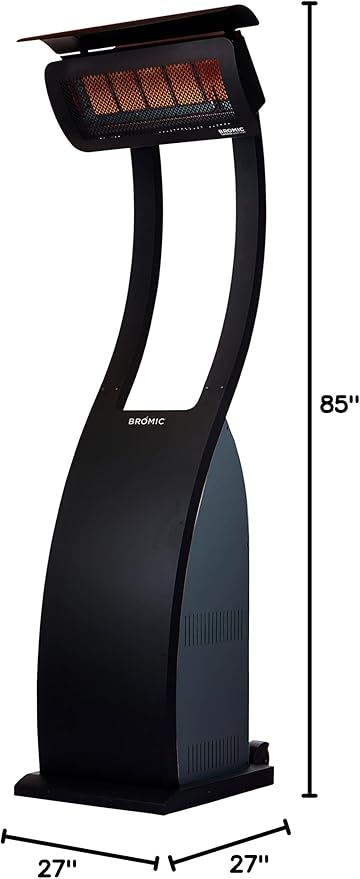 Bromic Tungsten Smart Heat Freestanding 11000W Gas Patio Heater - Natural Gas (NG), 500 Series, 110V, Black Finish - BH0510005