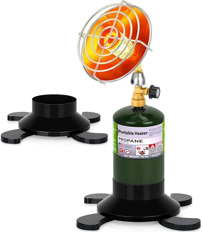 Portable Propane Heater for Camping Outdoor, Space Patio Heater with Control Valve Cordless, Tent Heaters with Foldable Tank Holder for Winter Tent Hiking Ice Fishing Hunting