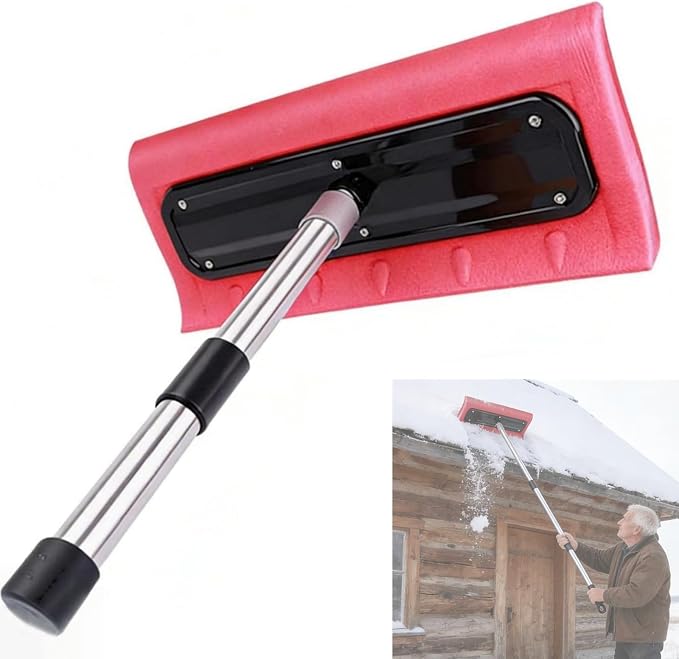 Foam Snow Pusher, Snow Roof Rake, Roof Snow Removal Tool with Wide Head, Lightweight No Scratch Foam Snow Broom, Foam Snow Brush for Roof Vehicle Garage Lawn Backyard Outdoor Driveway - Head Only by Unknown