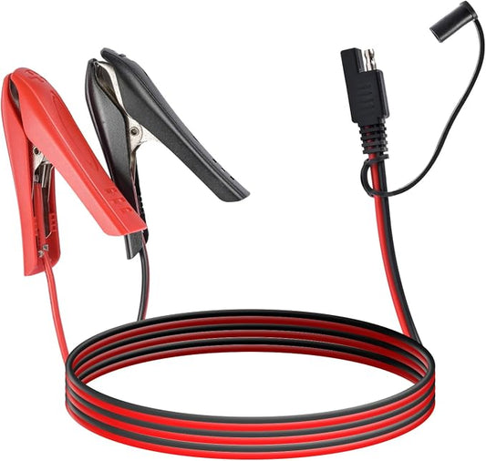 10.17FT Battery Clip-on Alligator Clamps to SAE Connector, 14AWG Crocodile Clips to SAE Solar Power Extension Cable Charging Wire 3.1 m by LOTUS+POWER