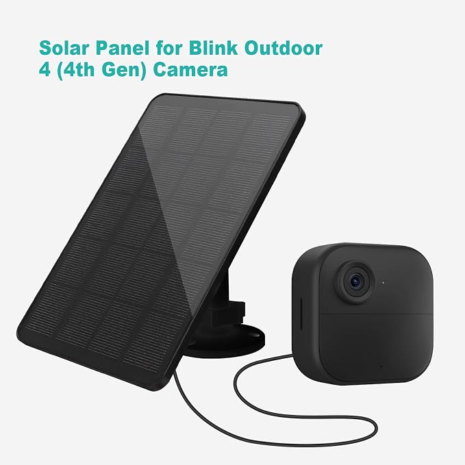 Solar Panel for Blink Camera Outdoor, Solar Panel 4W Compatible with Blink Outdoor 4 (4th Gen) Camera, Solar Charger for Blink Camera with 13.12Ft Outdoor Power Cable, 360° Adjustable Mount, 4 Pack - Image 6