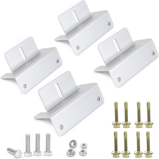 ECO-WORTHY 4 Units Solar Panel Mounting Brackets,Z Bracket Sets Lightweight Aluminum Corrosion-Free for RV, Trailer, Boat, Yachs, Wall and Other Off Gird Roof by ECO-WORTHY