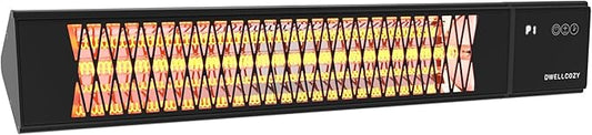 2s Wall-Mounted Patio Heater 5 Modes, Indoor/Outdoor Heaters for Patio, 1500W Infrared Electric Garage Heaters with Remote, Space Heater for Garden,Backyard IP55 Resistant, 24H Timer, Black