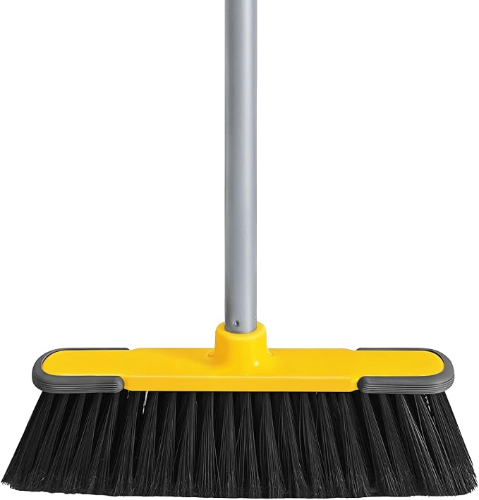 Yellow Indoor Broom 54" Long Handle House Brooms for Floor Cleaning Sweeping Broom for Kitchen, Garage, Lobby, Patio and Garden by TrueYee