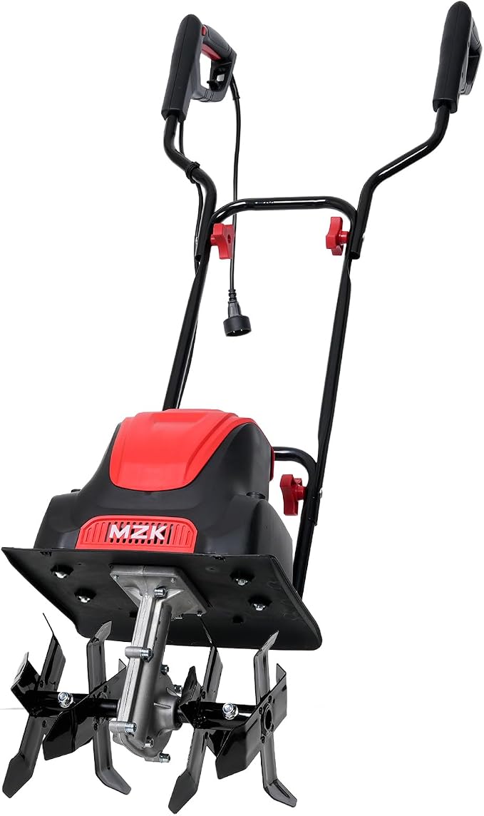 MZK 12-Inch 10.5 Amp Corded Electric Tiller/Cultivator for Gardening, 8-inch tillling Depth, Powerful and Lightweight Tiller, Electric Garden Rototiller for Lawn/Yard/Garden Soil Digging,TC12A03 by MZKmagiczaker