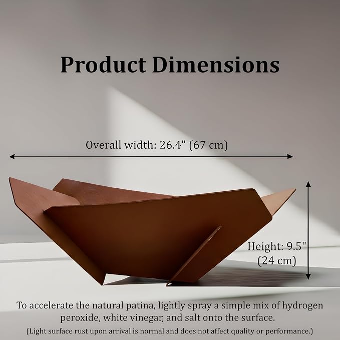Decoroca Corten Steel Fire Pit - Outdoor Wood Burning Pit for Backyard Patio, Garden & Terrace, Durable & Weather-Resistant, Ideal for Family Gatherings & Parties - Image 3