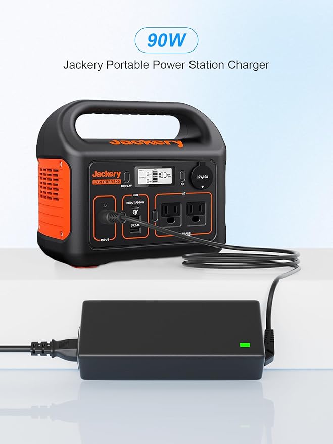 24V 90W AC Adapter Jackery Charger for Jackery Portable Power Station Explorer 160 240 300 500 550 Solar Generator 167Wh 240Wh 293Wh 518Wh Lithium Battery Charging Cord - Image 5