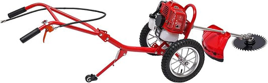 49.0CC Two-Stroke Lawn Mower, 57.1 x 17.2 x 27.6 Inch Gasoline Lawn Mower Single-Cylinder Air-Cooled Hand Push Irrigation Mower for Mountains, Hills Fuel Tank Volume 0.95L by Unknown