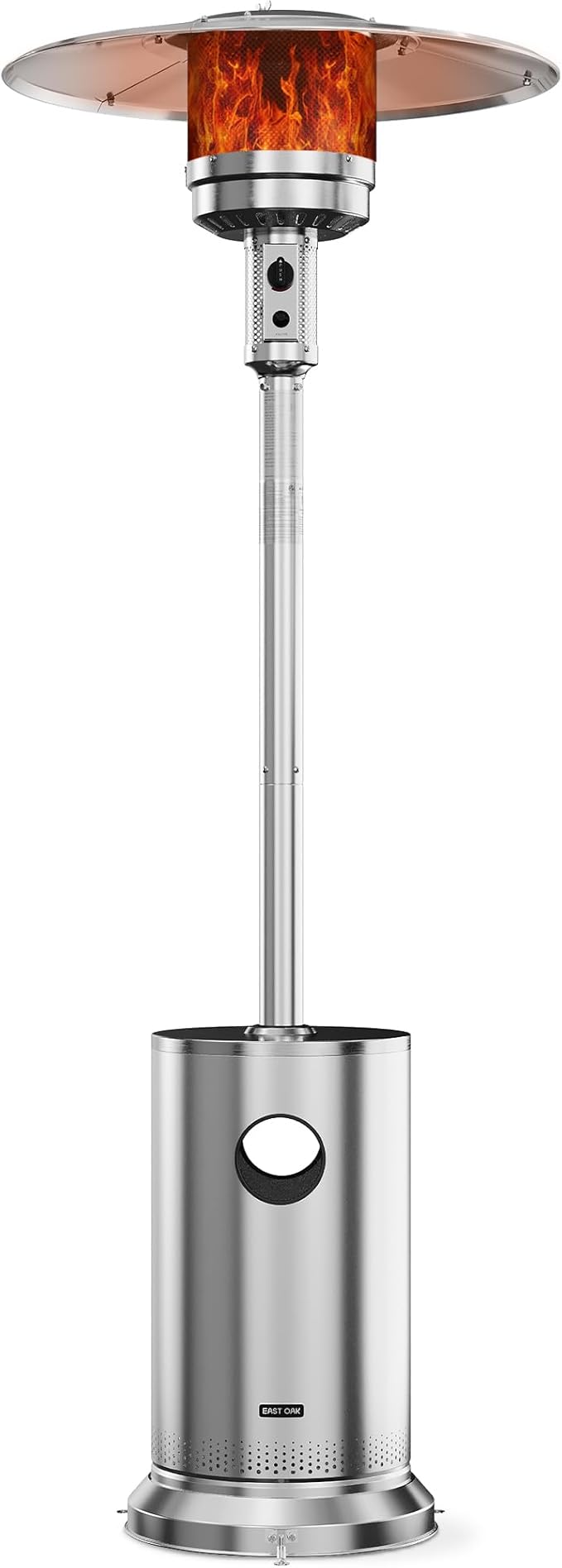 EAST OAK 50,000 BTU Patio Heater for Outdoor Use With Round Table Design and Wheels, Outdoor Patio Heater for Home and Commercial, Double-Layer Stainless Steel Burner, Stainless Steel