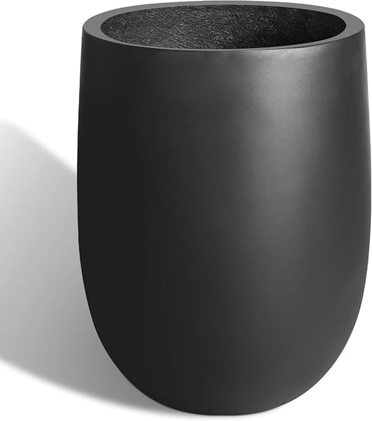 Concrete Planter Outdoor Indoor, Large Tall Cement Plant Pots for Trees Flowers (Black, 22 inch) (Black, 18 inch)