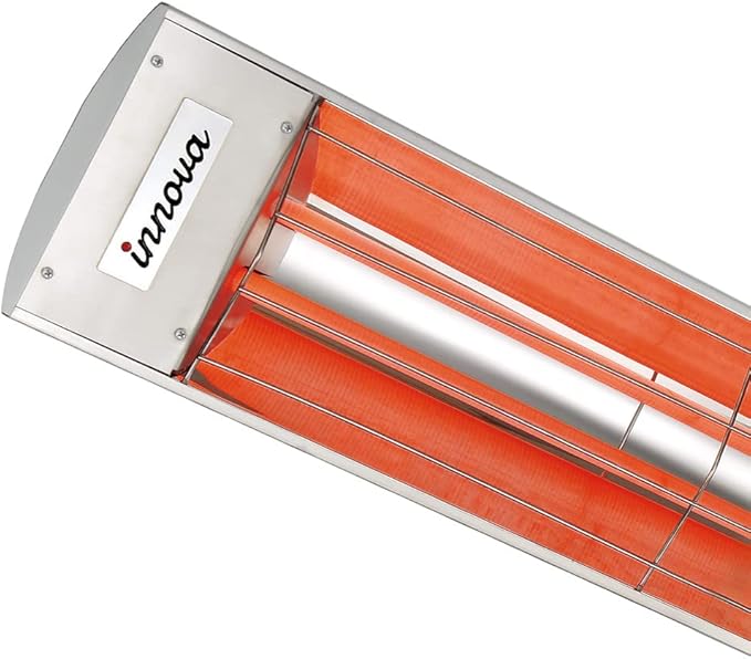 Eurofase Heating 6000 Watt Electric Infrared Dual Element Heater-240 Voltage-Stainless Steel Finish-No Fascia Decorative Fascia