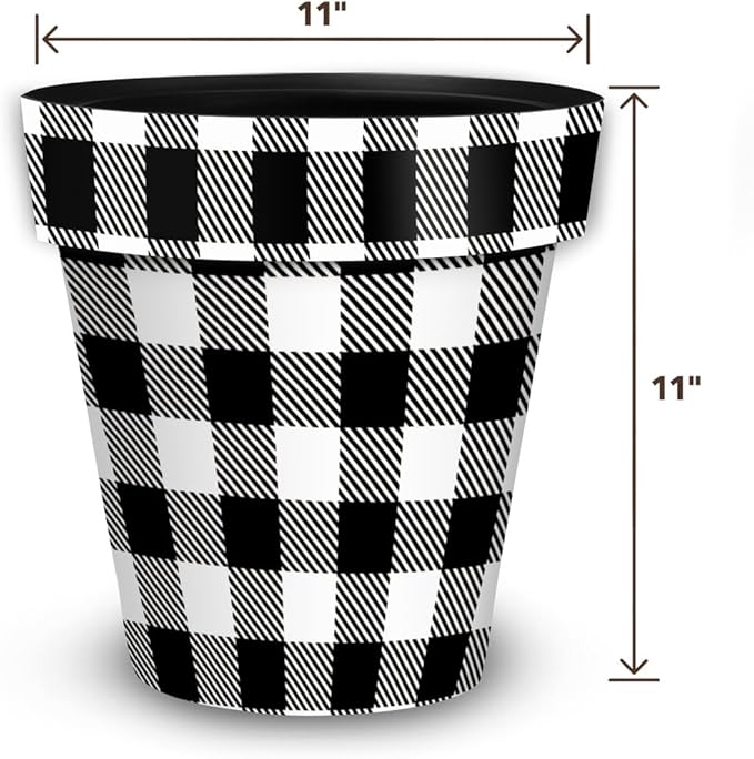 Briarwood Lane Black and White Buffalo Check Medium Planter