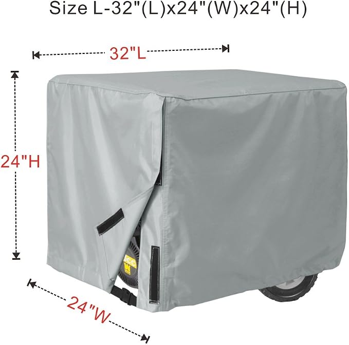 Porch Shield Waterproof Universal Generator Cover 32 x 24 x 24 inch - for Most Generators 5000-10000 Watt, Gray - Image 2