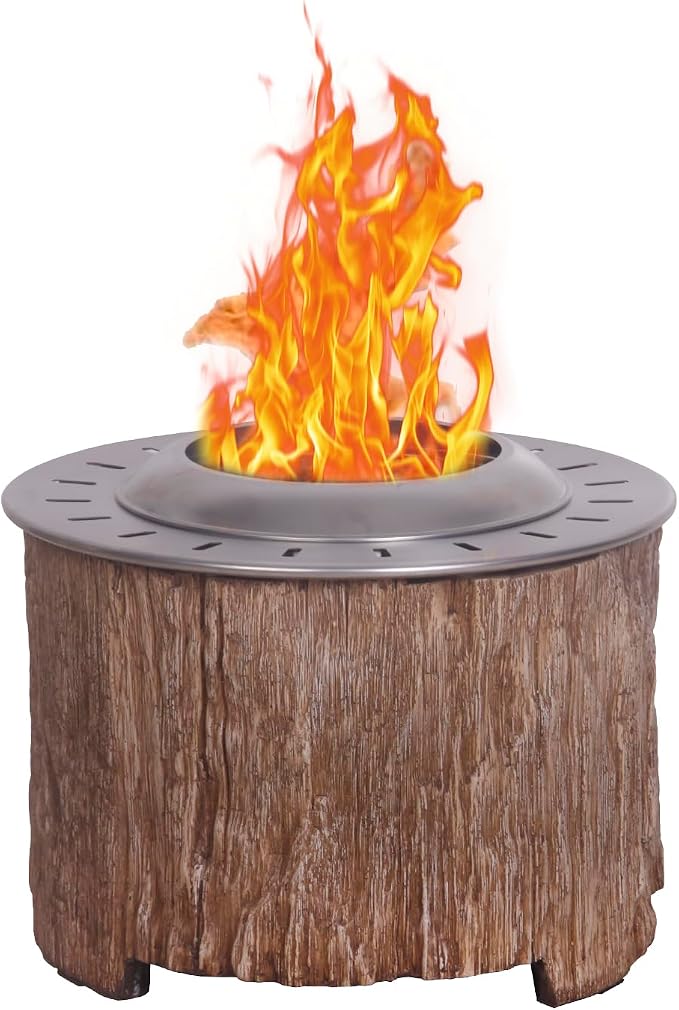 Afterglow Bonfire 20.5 Inch Smokeless Fire Pit with Removable Ash Pan - Portable Outdoor Fire Pit - Stainless Steel - Wood Burning Lightweight Fireplace, Ideal for 4-6 People by Afterglow