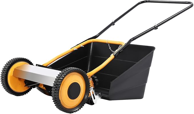14" Hand Push Lawn Mower, 2-in-1 Manual Lawn Mower with Grass Collecting Box, Walk-Behind Lawn Mowers with Wheels for Villas, Homes, Backyards, Park Landscaping - Image 6
