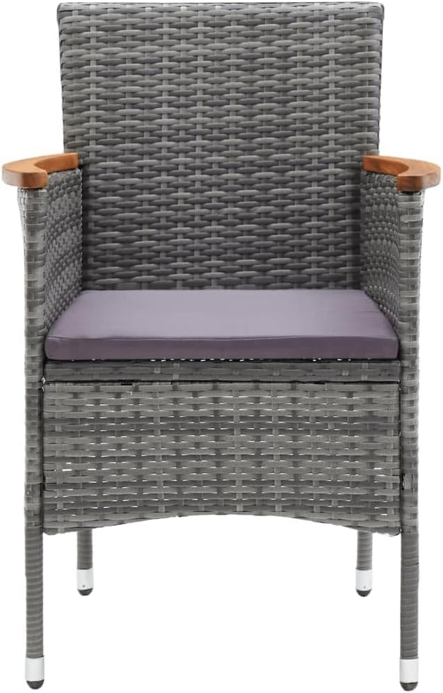 9 Piece Patio Dining Set with Cushions, Front Porch Furniture Porch Furniture Set Patio Conversation Set Sectional Sofa for Garden Exhibition Negotiation Area Poolside Poly Rattan Gray