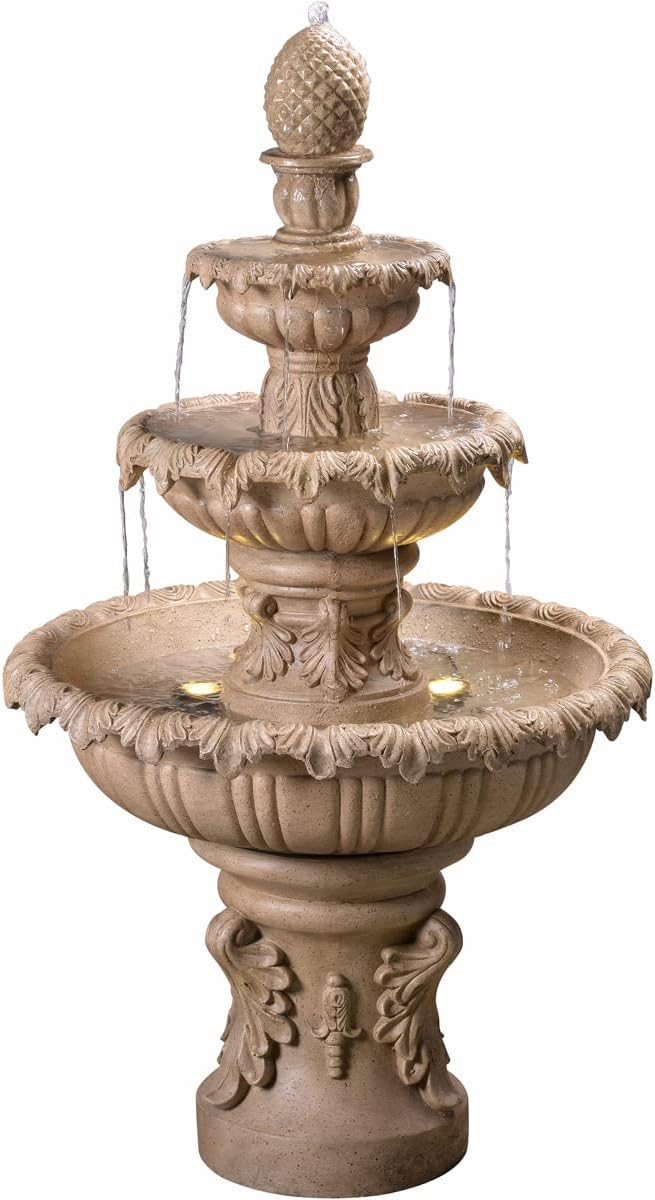 Kenroy Home 51010SNDST Ibiza Classic Outdoor Floor Fountain, Sandstone, 45 Inch Height, 25.5 Inch Width, 25.5 Inch Depth