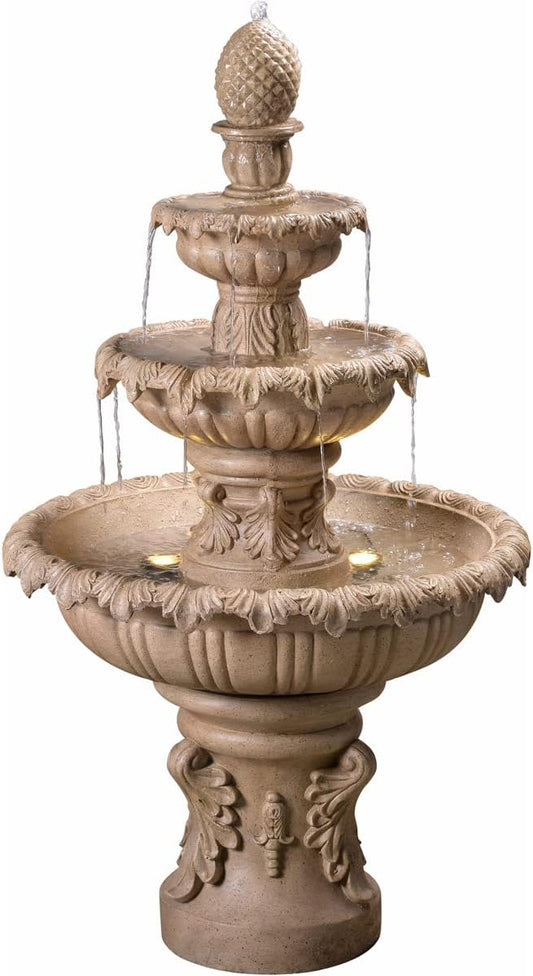 Kenroy Home 51010SNDST Ibiza Classic Outdoor Floor Fountain, Sandstone, 45 Inch Height, 25.5 Inch Width, 25.5 Inch Depth
