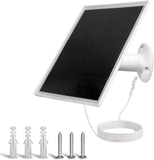 6W Solar Panel Charger, Solar Panel with Micro USB & USB-C Port for DC 5V Outdoor Rechargeable Battery Camera, IP66 Waterproof, 360?? Adjustable Security Mount, 1PC by gulisot