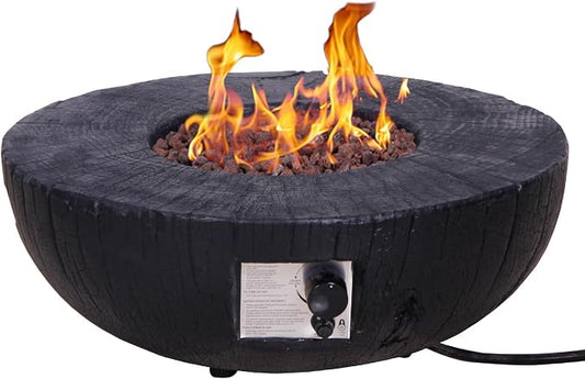 Afterglow TerraFab 28" Round 30,000 Btu Propane Fire Bowl Fire Pit for Outdoor Patio Garden Backyard Decking Decor CSA Certificated, Black by Afterglow