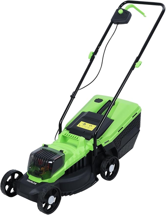 Electric Lawn Mower 1600W Self-Propelled Lawn Mower Cordless Brushless with 30L Grass Tank Brushless Motor Three Adjustable Height 25 45 65mm 3600Rpm US Plug by Unknown