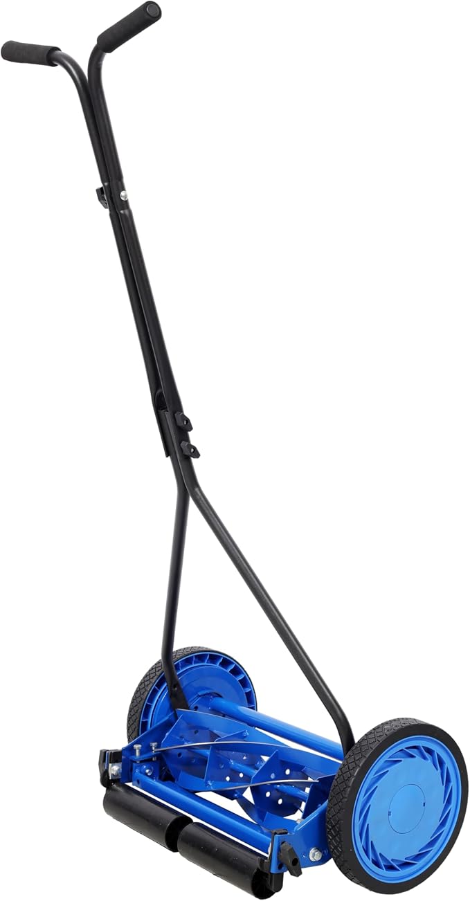 14in Push Reel Lawn Mower 5-Blade Manual Grass Cutter for Small Lawns,Lightweight & Eco-Friendly Adjustable Cutting Height 0.5"-2.25",Noise-Free & Low Maintenance,Black Color - Image 5