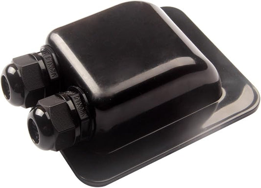 LINKSOLAR Weatherproof ABS Solar Double Cable Entry Gland,Curved Cable Connector for All Cable Types 6mm?? to 12mm?? for Rv, Campervan, Boat (Type D, Black) by LINK+SOLAR+-+Make+Portable+Solar+Power+Easy+%26+Powerful+