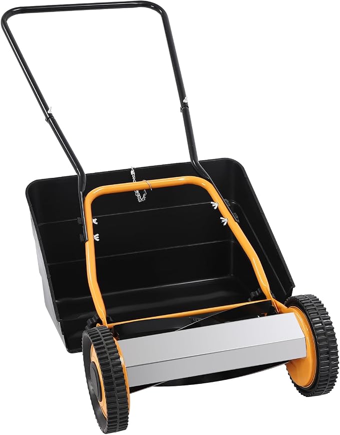 14 Inch Manual Push Reel Lawn Mower, Push Lawn Sweeper with Grass Collecting Box, Leaf Collector Lawn Sweeper for Villa Yards, Park Greening, Factory Greening, Meadow Forest Garden by Unknown