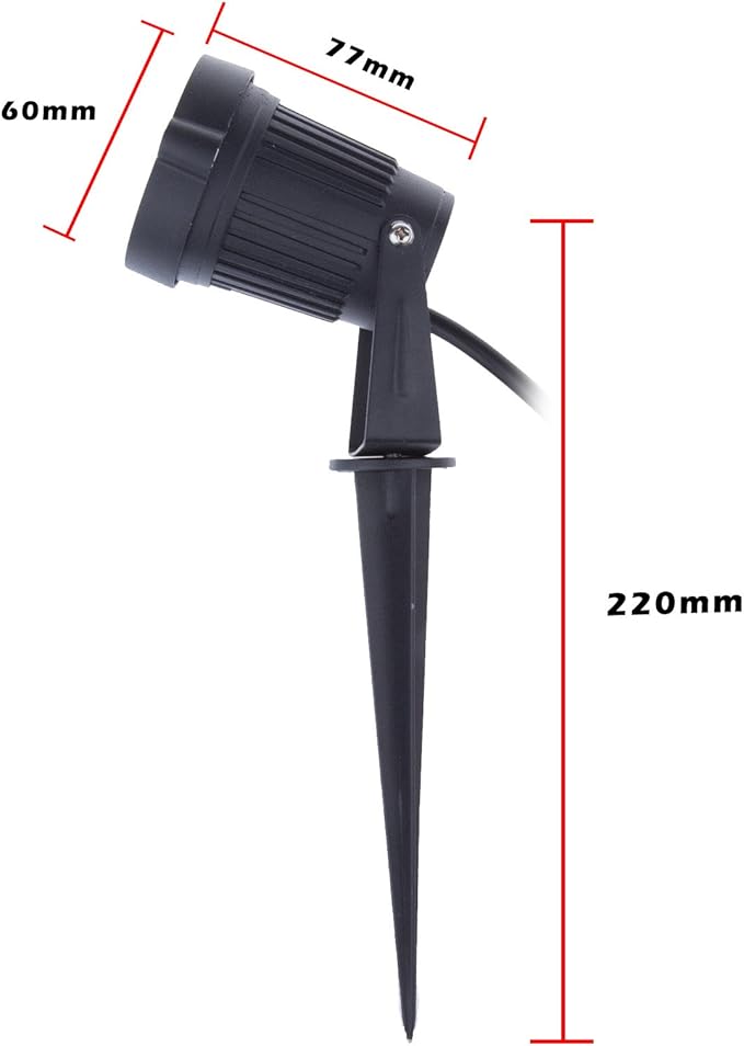 LemonBest® High Power Outdoor Decorative Lamp Lighting 5W COB LED Landscape Garden Wall Yard Path Light Warm Cool White DC 12V w/Spiked Stand, Pack of 2 (Warm White)