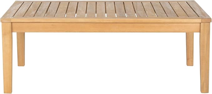 Safavieh Outdoor Living Collection Bradbury 4-Piece Outdoor Living Set, Natural/Beige, Chair: 25.6" x 24.8" x 31.9" Bench: 48.4" x 24.8"