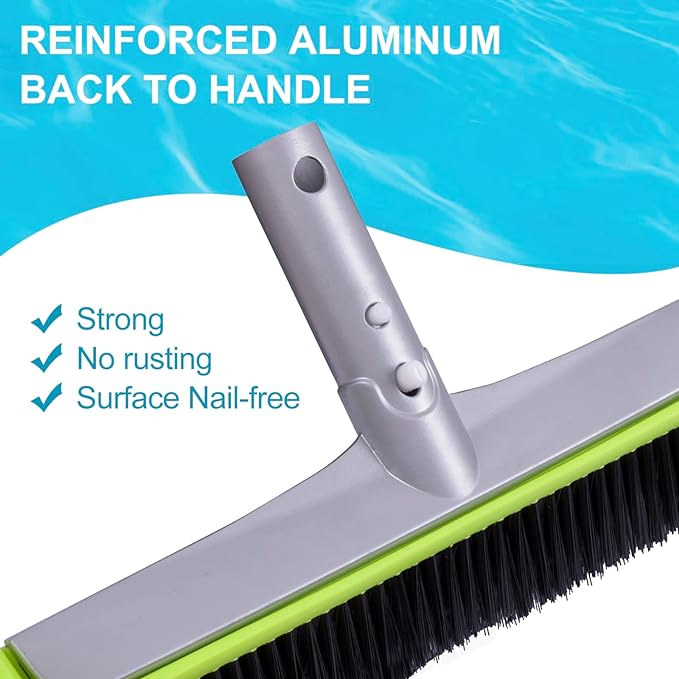 Sepetrel Pool Brush Head for Cleaning Walls,Heavy Duty Inground/Above Ground Swimming Pool Round Scrub Brushes with Premium Strong Bristle & Reinforced Aluminium Back - Image 3