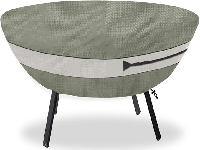 Round Patio Table Cover,Suitable for 48 Inch Diameter Patio Round Table,Waterproof Heavy Duty Round Outdoor Coffee Table Cover Grey Green by Aacabo
